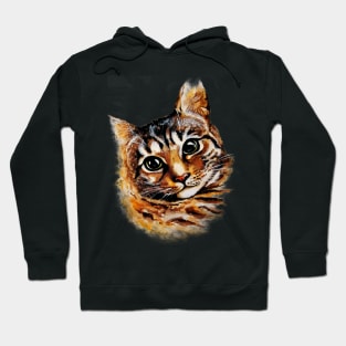 Stray Cat Portrait Watercolor Artwork Hoodie